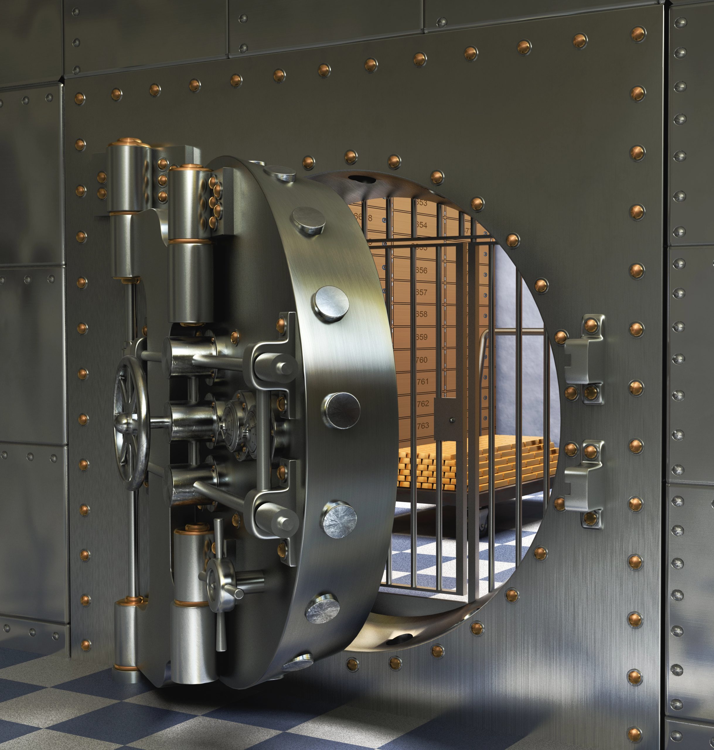 Asset preservation depository vault representing physical precious metal storage facilities